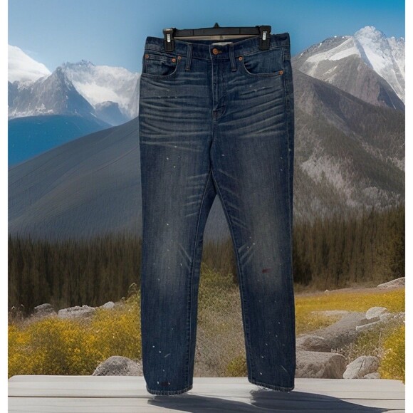NWOT  Chic Western Madewell The High-Rise Slim Boyjean G7686 Preppy Painted 27 - Picture 5 of 9
